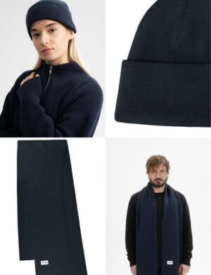 MELA Bundle Feinstrick Mütze HIMMAT + Jacquard Schal ASMEE