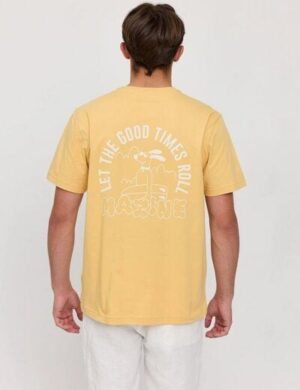 Mazine T-Shirt mit Rückenprint Surf Dog – aus Bio-Baumwolle