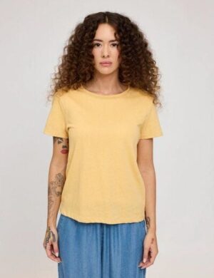 Mazine Linen-Mix Basic T-Shirt für Frauen – aus Biobaumwolle