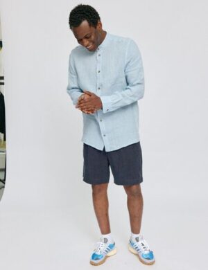 Mazine Leinenhemd mit Stehkragen (Stand Collar Linen Shirt)