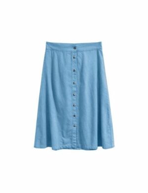 Mazine A-Jeans-Rock aus Tencel mit Knopfleiste