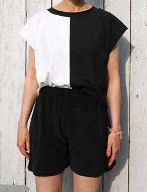 Lena Schokolade Shirt black-white aus Bio-Jersey