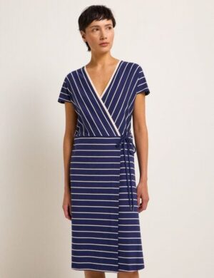 LANIUS Wickelkleid mit Streifen aus Bio-Baumwolle