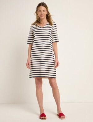 LANIUS Streifenkleid (GOTS) aus Bio-Baumwolle