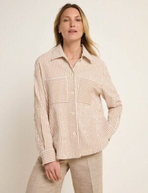 LANIUS Streifen Blusenjacke aus Bio-Baumwolle und TENCEL Lyocell