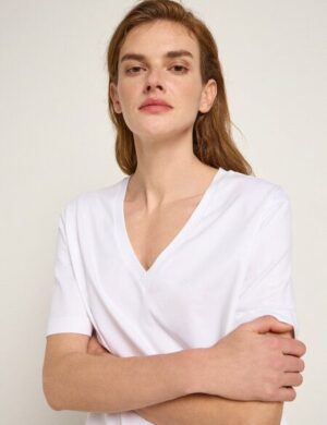 LANIUS Shirt mit V-Ausschnitt (GOTS) aus Bio-Baumwolle