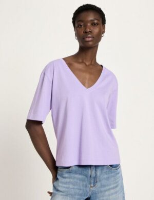 LANIUS Shirt mit V-Ausschnitt (GOTS)