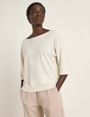 LANIUS Shirt mit überschnittener Schulter aus Hanf und Bio-Baumwolle