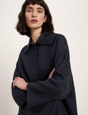 LANIUS Oversizebluse (GOTS) aus Bio-Leinen