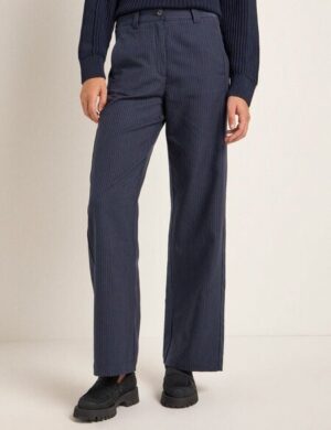 LANIUS Nadelstreifen Marlenehose aus Bio-Baumwolle, Leinen und TENCEL