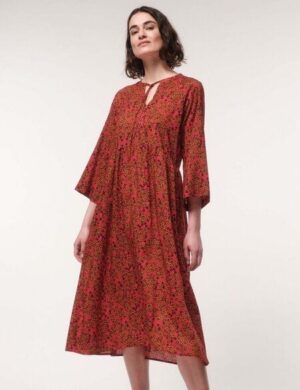 LANIUS Midikleid Print Flower Field aus TENCEL