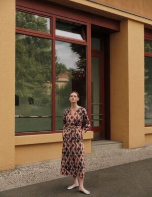 LANIUS Midikleid mit Schlitz (GOTS)