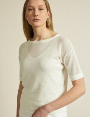 LANIUS Kurzarmpullover aus Hanf