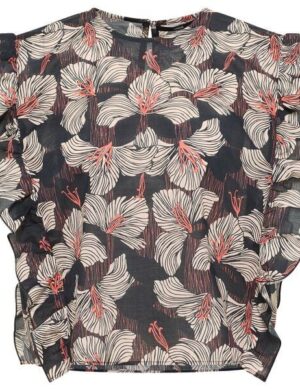 LANIUS Kurzarm-Bluse print bloom