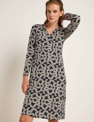LANIUS Kleid in Wickeloptik aus Bio-Baumwolle und Tencel