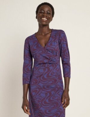 LANIUS Kleid in Wickelopik aus TENCEL Lyocell und Bio-Baumwolle