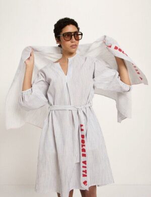 LANIUS Kleid (GOTS) aus Bio-Baumwolle, ECOVERO und Leinen