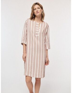 LANIUS Kaftankleid aus LENZING ECOVERO mit Leinen