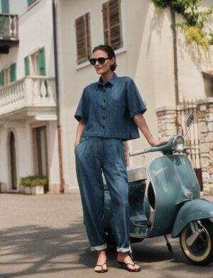 LANIUS Jeans mit Bundfalte (GOTS) aus Bio-Baumwolle