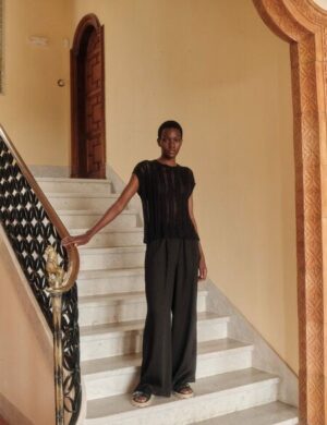 LANIUS Hose mit weitem Bein aus Tencel Lyocell