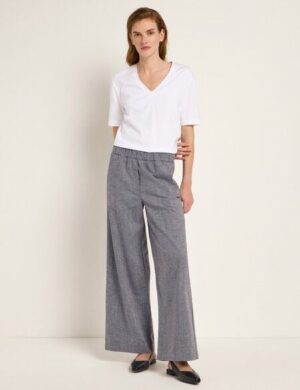 LANIUS Hose mit weitem Bein (GOTS) aus Bio-Baumwolle und Leinen