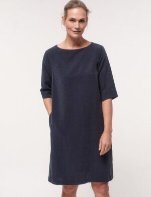 LANIUS Etuikleid aus TENCEL mit Leinen