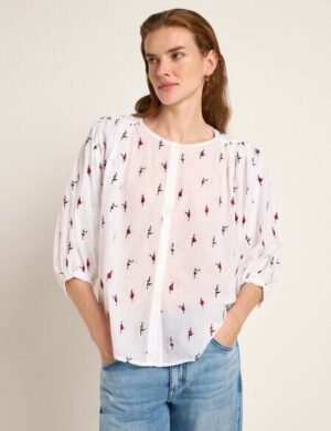 LANIUS Blusenshirt (OCS) mit Stickerei aus Bio-Baumwolle