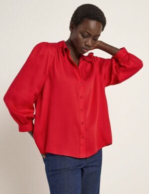 LANIUS Bluse mit Kräuseln aus Tencel Lyocell