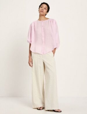 LANIUS Bluse mit Kräuseln aus Ramie