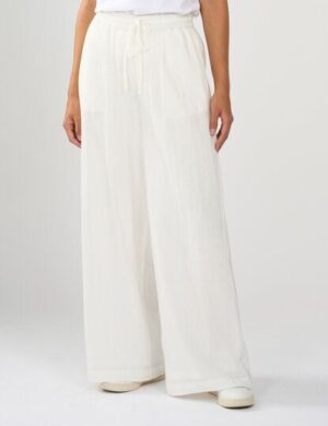 KnowledgeCotton Apparel Weite Hose – Cotton crepe elastic waist pants – aus Bio-Baumwolle