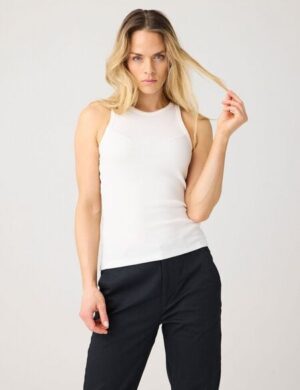 KnowledgeCotton Apparel Tanktop gerippt – Racer rib top – aus Bio-Baumwolle