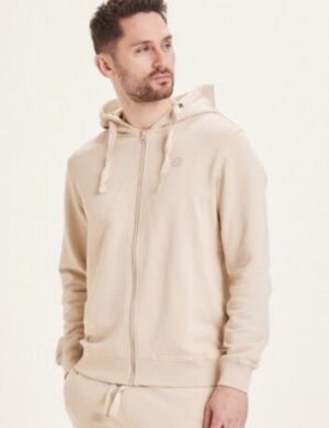 KnowledgeCotton Apparel Sweatjacke – Zip hood basic badge sweat- aus Biobaumwolle