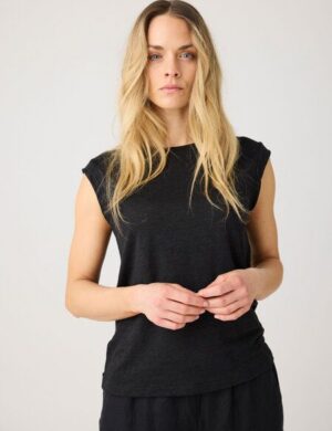 KnowledgeCotton Apparel Shirt VIOLET aus Bio-Leinen