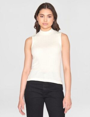 KnowledgeCotton Apparel Ripptop – High neck rib top – aus Bio-Baumwolle