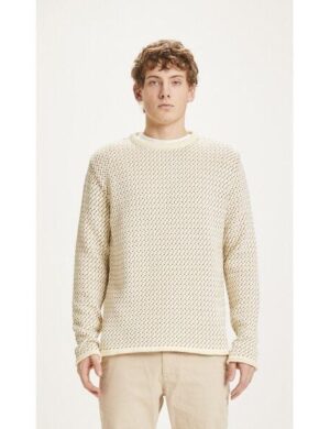 KnowledgeCotton Apparel Pullover VALLEY mit Muster aus Bio-Baumwolle