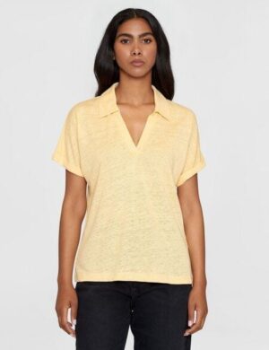 KnowledgeCotton Apparel Poloshirt BAT SLEEVE aus Bio-Leinen