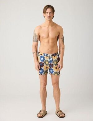 KnowledgeCotton Apparel Mittellange Badehose mit Prints aus recyceltem Polyester