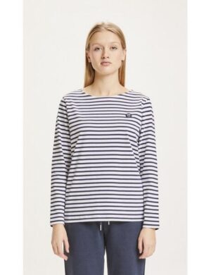 KnowledgeCotton Apparel Langarmshirt VIOLET mit Streifen