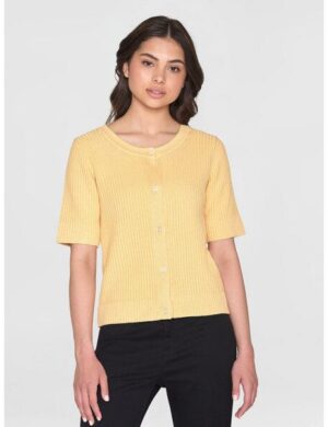 KnowledgeCotton Apparel Gestrickter Kurzarm Cardigan aus Bio-Baumwolle und Modal