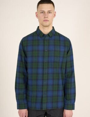 KnowledgeCotton Apparel Flanellhemd Karriert – Light flannel checked custom fit shirt – aus Bio-Baumwolle