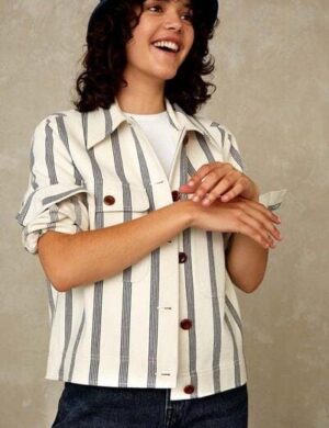 Kings Of Indigo Lavinia Ecru Stripe