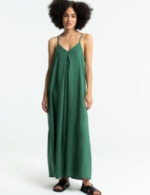 Kings Of Indigo Kleid AUBREY, Bistro Green, 100% Leinen