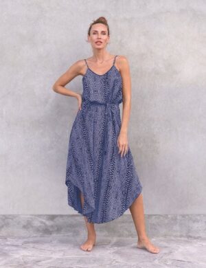 Jaya MAXIKLEID ESTELLE – Damen – Luftig-leichtes Maxikleid mit Allover-Blütenprint aus weichfließender Rayon-Viskose ideal für den Urlaub