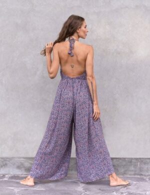 Jaya JASMINE JUMPSUIT BLUEFLOWERS – Damen – lockerer Jumpsuit – One Size