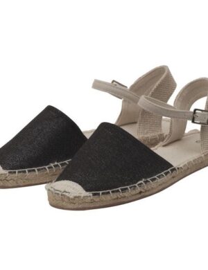 Japanwelt Espadrilles Damen Espadrilles Riemchen Canvas offen Slipper Sommersandalen