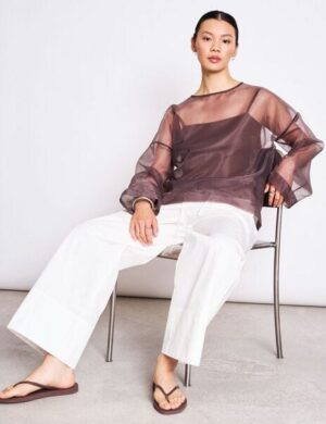 JAN N JUNE Organza-Langarmshirt SIMIA