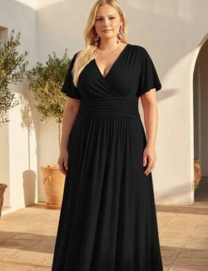 Ingoria PANDORA Maxikleid mit Schmetterlingsärmel Curvy ab Größe XXL (Uni)