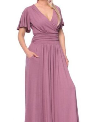 Ingoria PANDORA Maxikleid mit Schmetterlingsärmel (Uni)