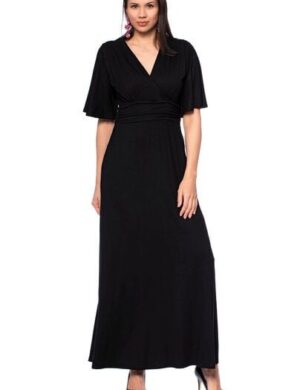 Ingoria NOELIA Maxikleid in Wickeloptik mit Schmetterlingsärmel