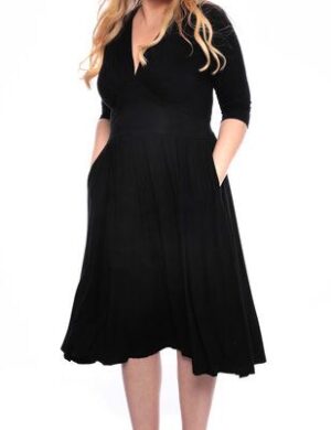 Ingoria MAGDALENA Midi Kleid 3/4 Arm mit Taschen aus TENCEL® Modal Jersey